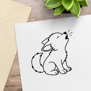 Howling Wolf Pup Color Me Gummistempel