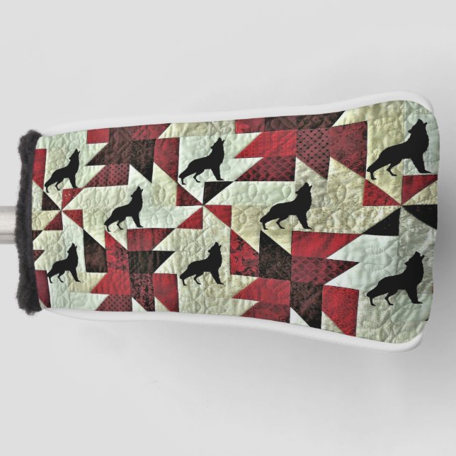 Howling Wolf Quilt Golf Headcover (Vorderseite)