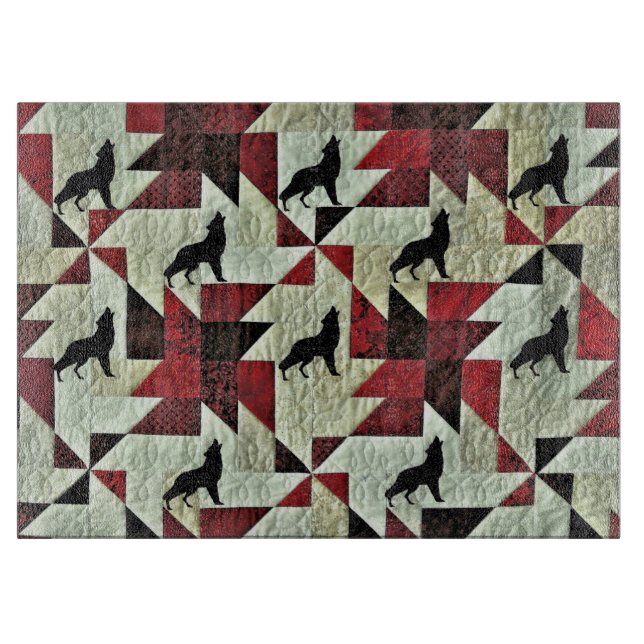 Howling Wolf Quilt Schneidebrett (Vorderseite)