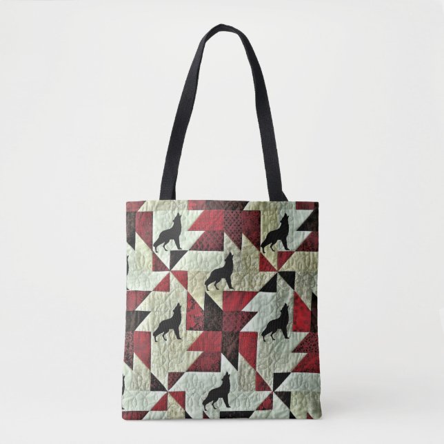 Howling Wolf Quilt Tasche (Vorderseite)