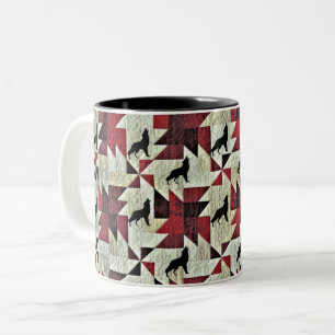 Howling Wolf Quilt Zweifarbige Tasse