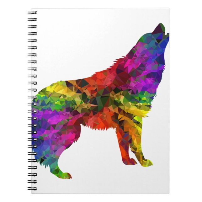 Howling Wolf Rainbow Notizblock (Vorderseite)