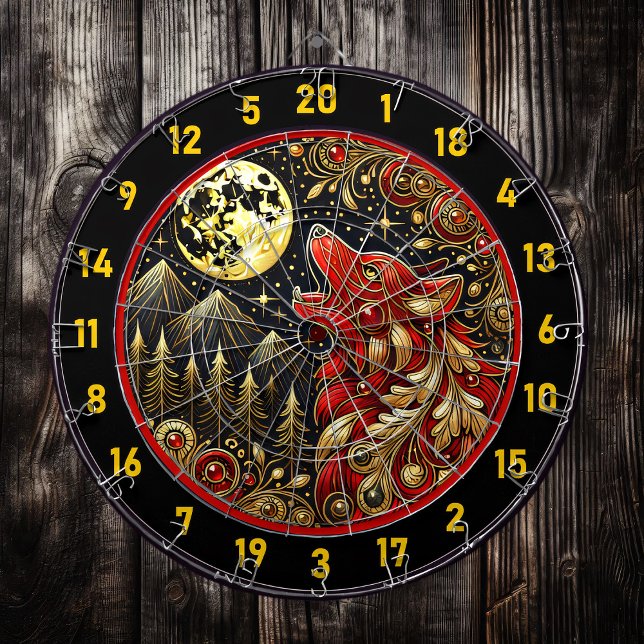 Howling Wolf repräsentiert Freiheit und Power Dartscheibe (Von Creator hochgeladen)