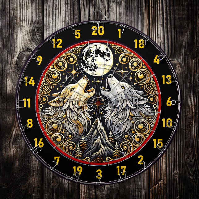 Howling Wolf repräsentiert Freiheit und Power Dartscheibe (Von Creator hochgeladen)