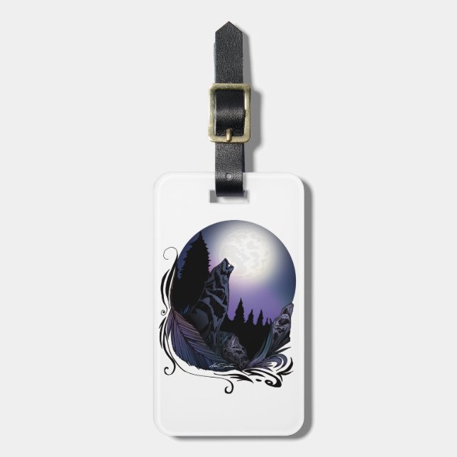 Howling Wolf (Signature Design) Gepäckanhänger (Vorderseite vertikal)