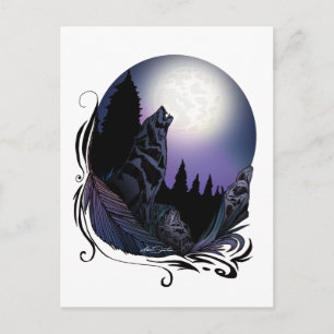 Howling Wolf (Signature Design) Postkarte