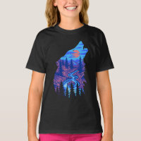 Howling Wolf Silhouette Forest River Landschaft