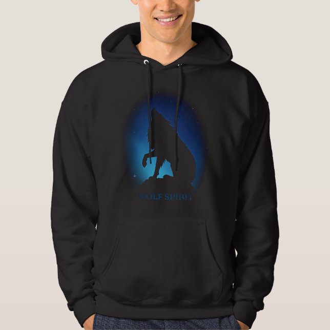 Howling Wolf Silhouette Hoodie (Vorderseite)