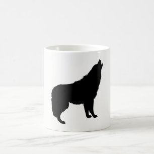 Howling Wolf Silhouette Kaffeetasse