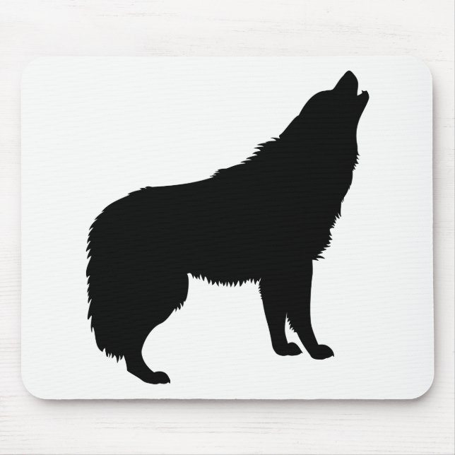 Howling Wolf Silhouette Mousepad (Vorne)