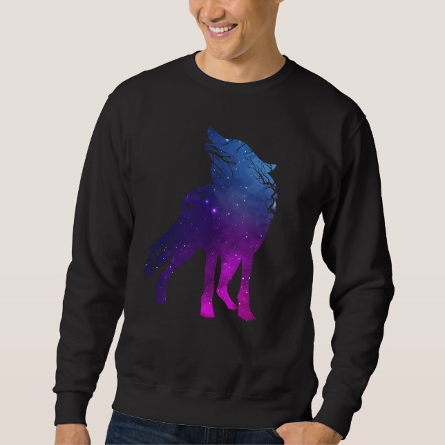Howling Wolf Silhouette Wolves Forest Animal Sweatshirt (Vorderseite)