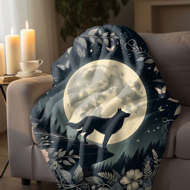 Howling Wolf Throw Blanket Fleecedecke (Von Creator hochgeladen)