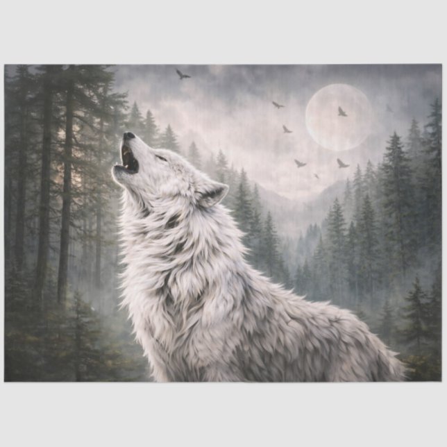 Howling Wolf Tissue Paper Seidenpapier (Vorderseite)