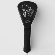 Howling Wolf Tribal Black und Silver Monogram