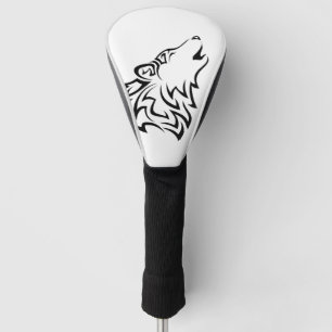 Howling Wolf Tribal Schwarz-Weiß Golf Headcover