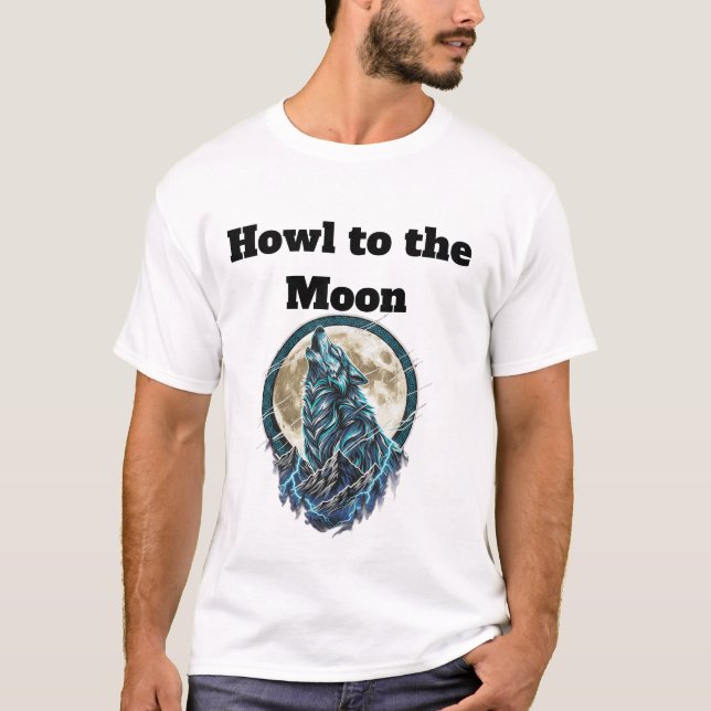 Howling Wolf Under the Moon – Wild Spirit T-Shirt (Vorderseite)