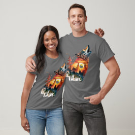 Howling Wolf verdoppeln Sonnenuntergang T-Shirt
