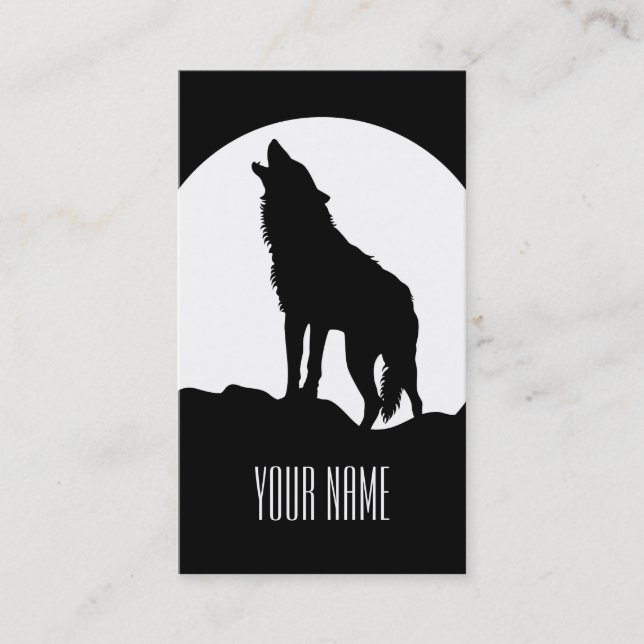 Howling Wolf Visitenkarte Schwarz/Weiß (Vorderseite)