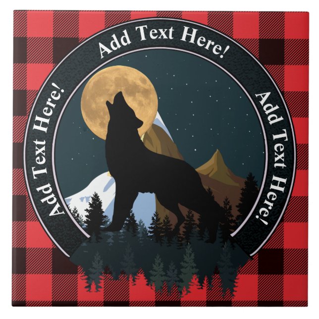 Howling Wolf Vollmond Fliese (Vorderseite)