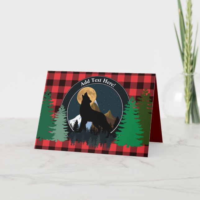 Howling Wolf Vollmond Karte (Vorderseite)