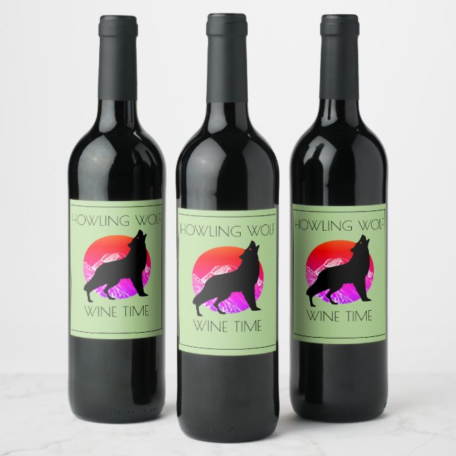 Howling Wolf Weinzeit Weinetikett (Flaschen)