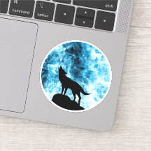 Howling Wolf Winter schneeblauer Rauch Abstrakt