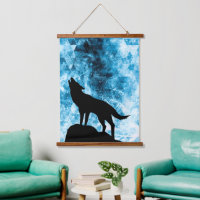 Howling Wolf Winter schneeblauer Rauch Abstrakt