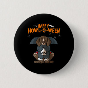 Howloween German Shorthaired Pointer Doween Hallow Button