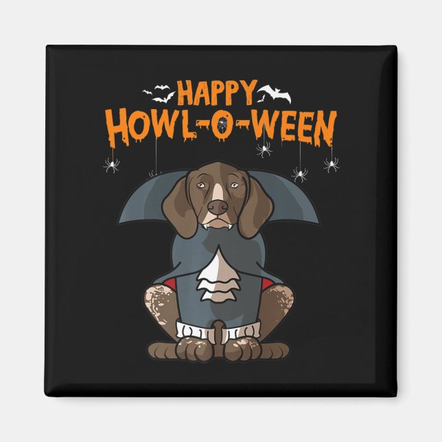 Howloween German Shorthaired Pointer Doween Hallow Magnet (Vorne)