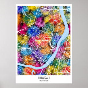 Howrah West Bengalisch City Map Poster