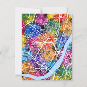 Howrah West Bengalisch City Map Postkarte