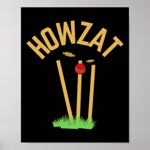 Howzat Cricket Fan Wicked Bowled Geschenk Tsman Bo Poster