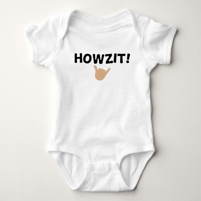 Howzit Baby Strampler (Vorderseite)