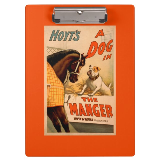 Hoyts a-Hund im Krippen-Theater-Plakat Klemmbrett (Vorderseite)