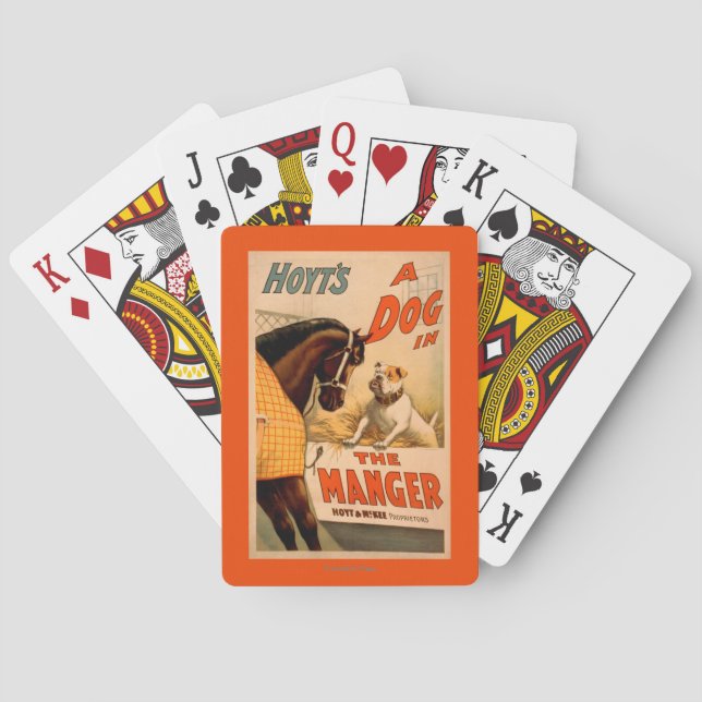 Hoyts a-Hund im Krippen-Theater-Plakat Spielkarten (Rückseite)