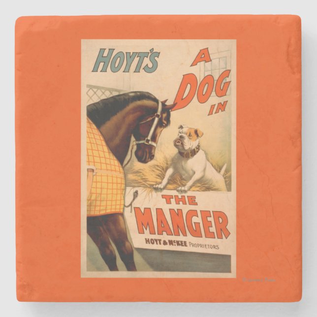 Hoyts a-Hund im Krippen-Theater-Plakat Steinuntersetzer (Vorderseite)
