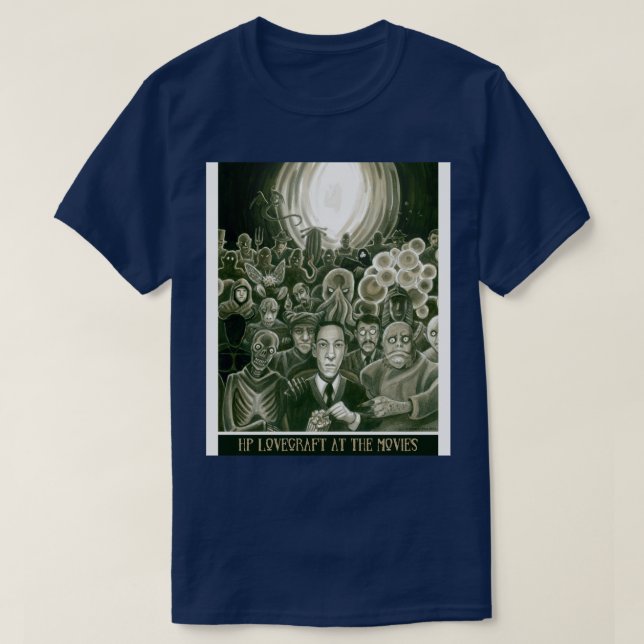 HP Lovecraft im Kino T-Shirt (Design vorne)