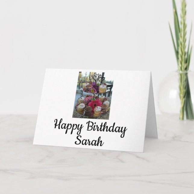 Hppy Geburtstag Sarah Karte (Vorderseite)