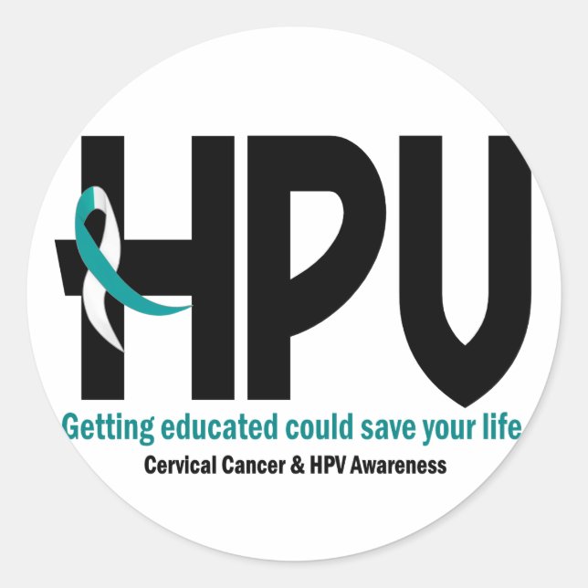 HPV-Bewusstsein 2 Runder Aufkleber (Vorderseite)