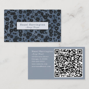 HQ-Code Moderne florale Visitenkarte Dunkelblau