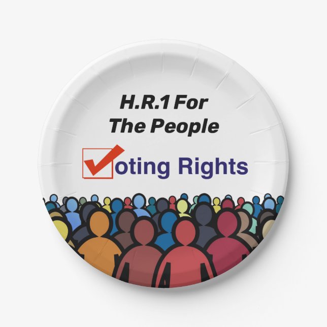 HR1 Stimmrecht für das Volk Gesetz Pappteller (Vorderseite)