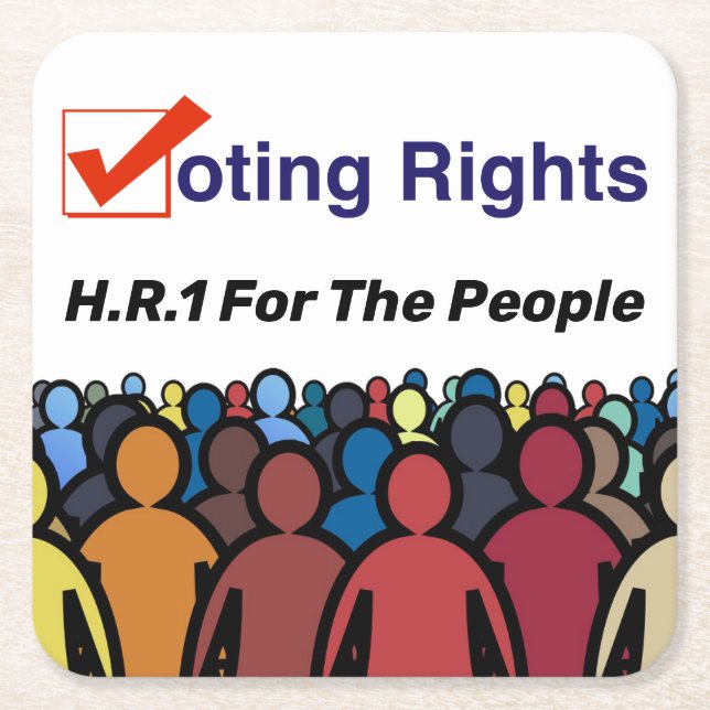 HR1 Stimmrecht für das Volk Gesetz Rechteckiger Pappuntersetzer (Vorderseite)