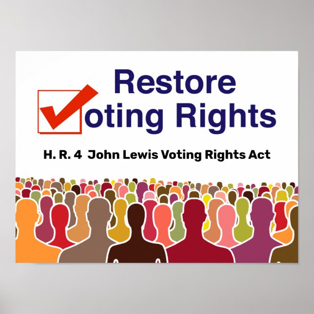 HR4 John Lewis Voting Rights Act Poster (Vorne)