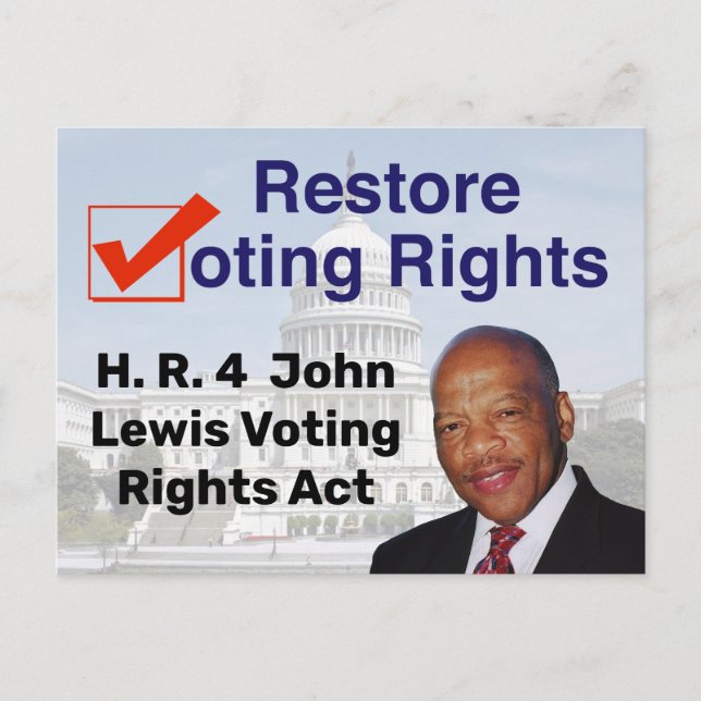 HR4 John Lewis Voting Rights Act Postkarte (Vorderseite)