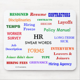 HR Human Resources Swear Worte! Sonne und Annadigu Mousepad