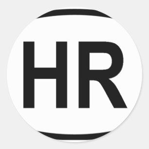 "HR" Kroatien Runder Aufkleber