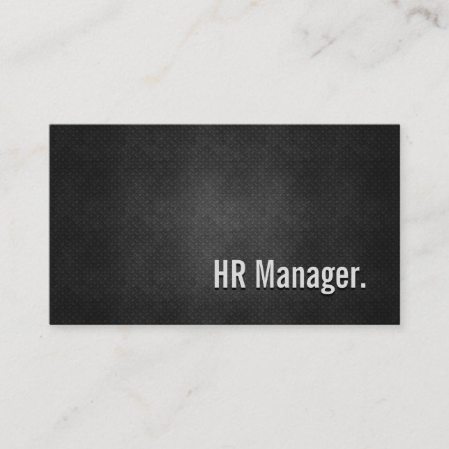 HR Manager Cool Black Metal Einfachheit Visitenkarte (Vorderseite)