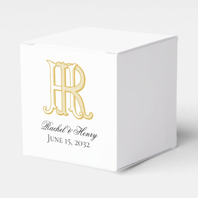 HR Monogram oder RH Monogram Fevor Box Geschenkschachtel (Vorderseite)