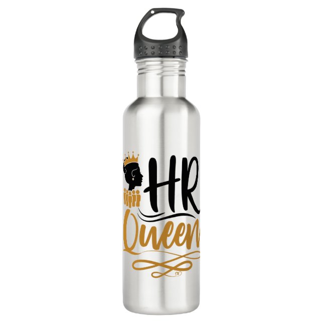 HR Queen Human Resources Women Edelstahlflasche (Vorderseite)