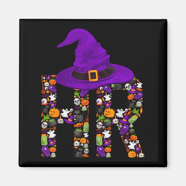 Hr Witch Human Resources Pumpkin Halloween Costume Magnet (Vorne)